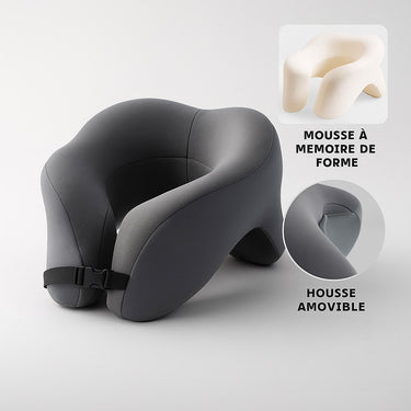 Oreiller Cervical de Voyage – Mousse à Mémoire, Multi-Positions & Antiglisse